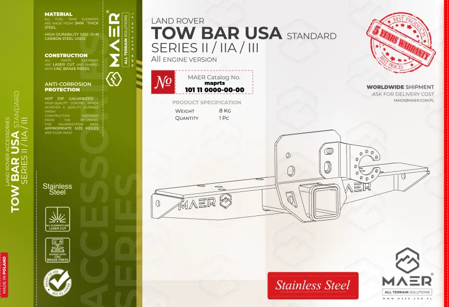 Series  II / IIA / III TOW BAR usa- standard