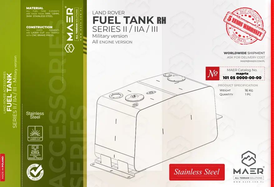 Series  II / IIA / III FUEL TANK RH - military version