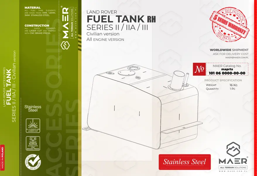 Series  II / IIA / III FUEL TANK RH - civilian version