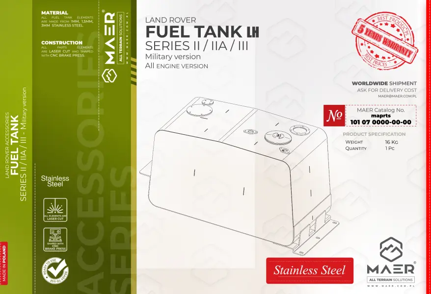 Series  II / IIA / III FUEL TANK LH - military version