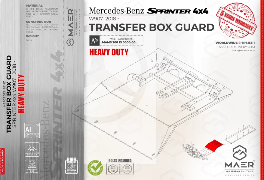 Mercedes Sprinter 4x4 (w907) TRANSFER BOX GUARD