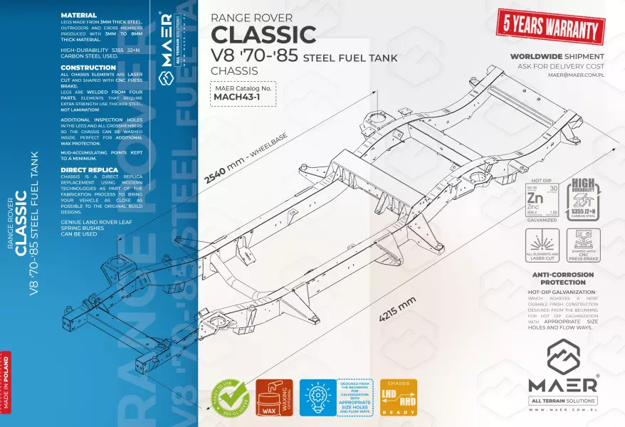 Range Rover Classic V8 '70-'85 chassis
