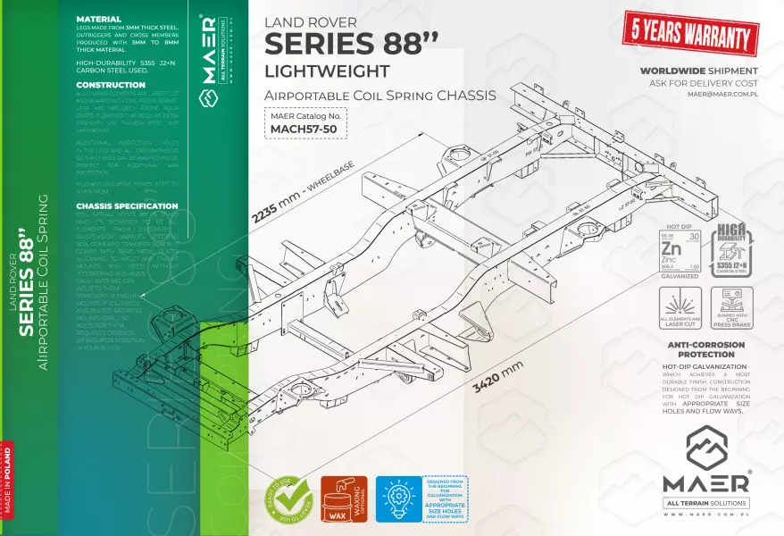 SERIES 88 Lightweight Airportable Coil Spring chassis