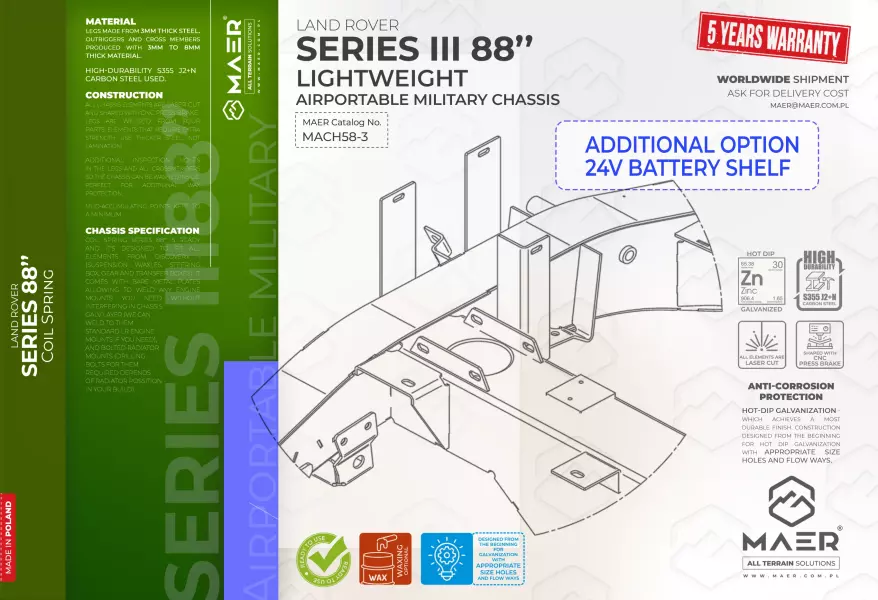 SERIES III 88 Lightweight / Airportable military chassis
