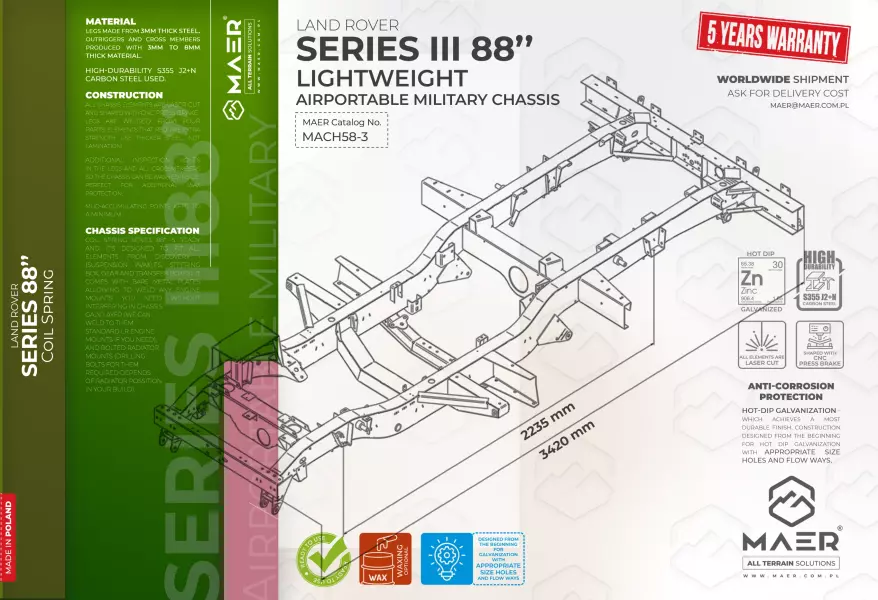 SERIES III 88 Lightweight / Airportable military chassis