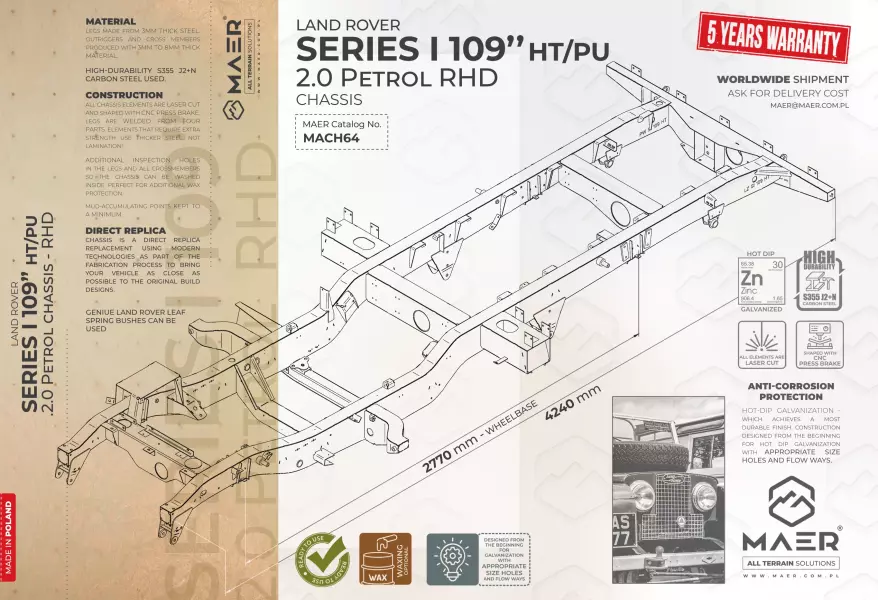 SERIES I 109 HT 2.0 petrol RHD chassis