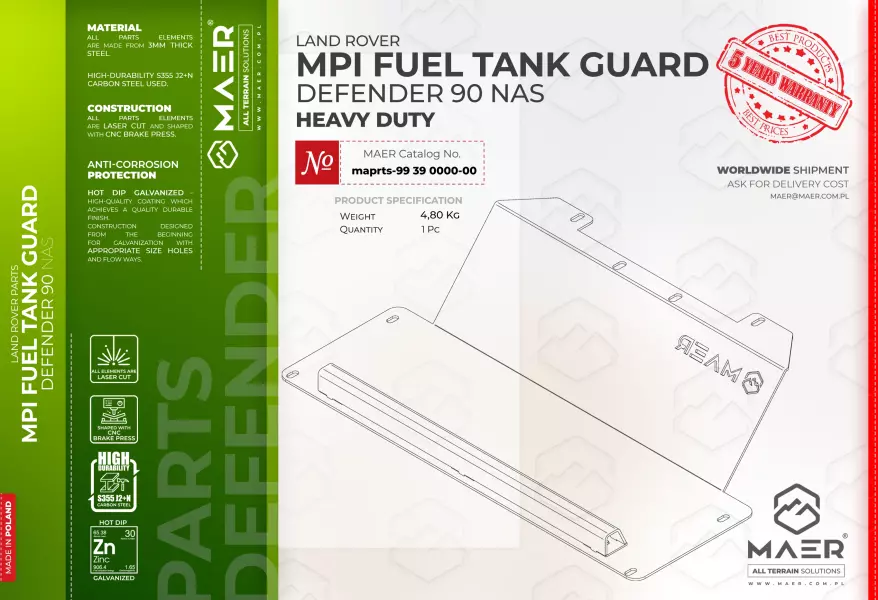 Defender 90 NAS / MPI FUEL TANK GUARD (HEAVY DUTY)