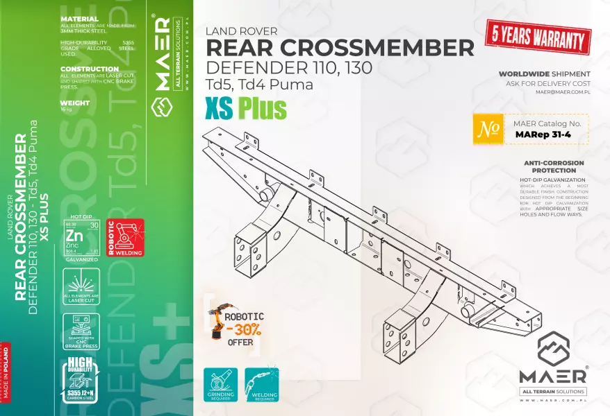 Land Rover DEFENDER Td5, Td4 Puma REAR CROSSMEMBER XS Plus