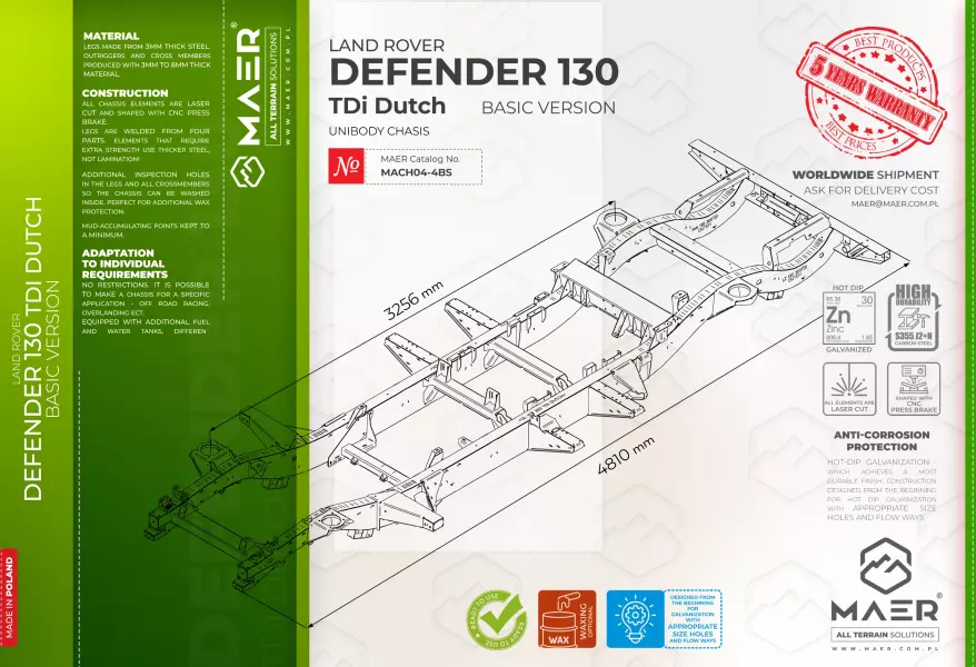 DEFENDER 130 300TDi Dutch / Unibody chassis - BASIC