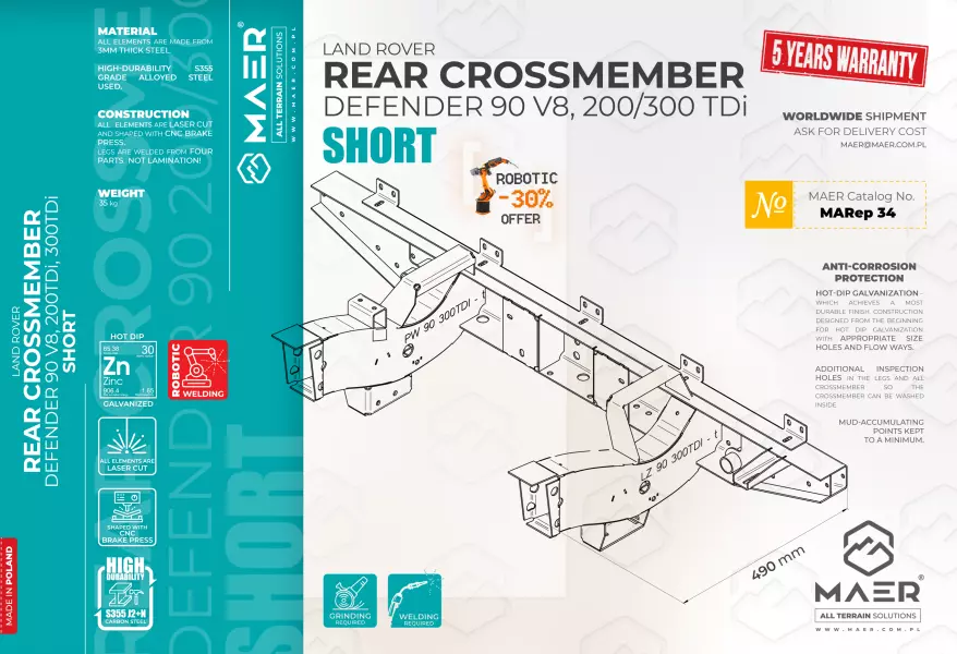 LAND_ROVER_defender_90_200_300TDi_V8_REAR_CROSSMEMBER_SHORT