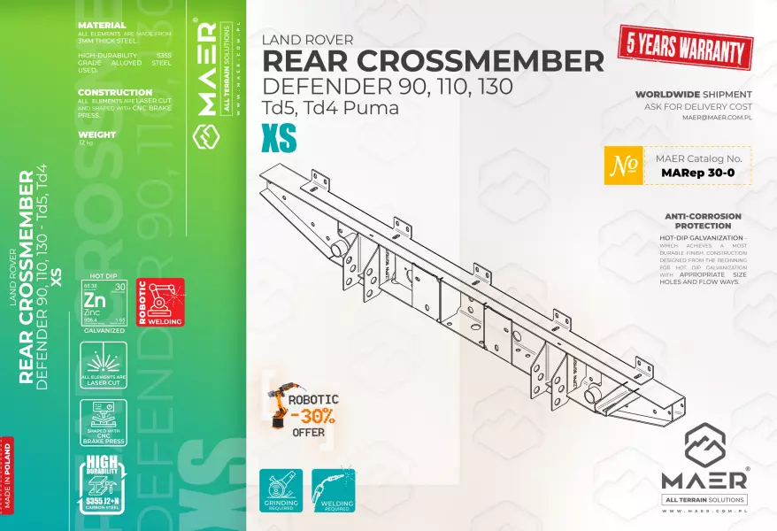 LAND_ROVER_defender_Td5_Td4_REAR_CROSSMEMBER_XS