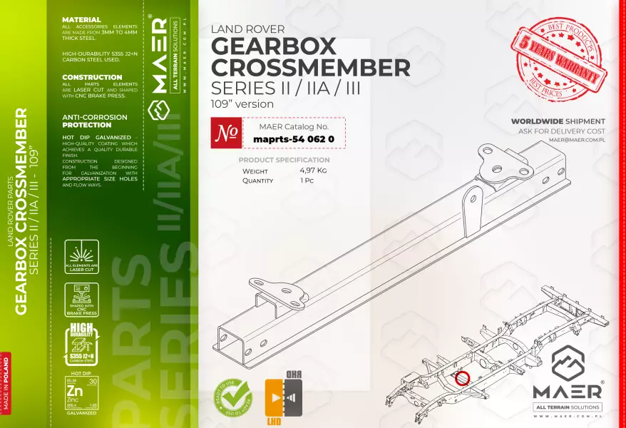 Land Rover Series 109 GEARBOX  CROSSMEMBER 