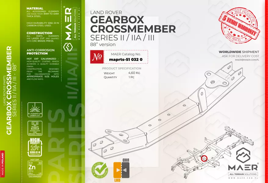 Land Rover Series 88 GEARBOX  CROSSMEMBER 