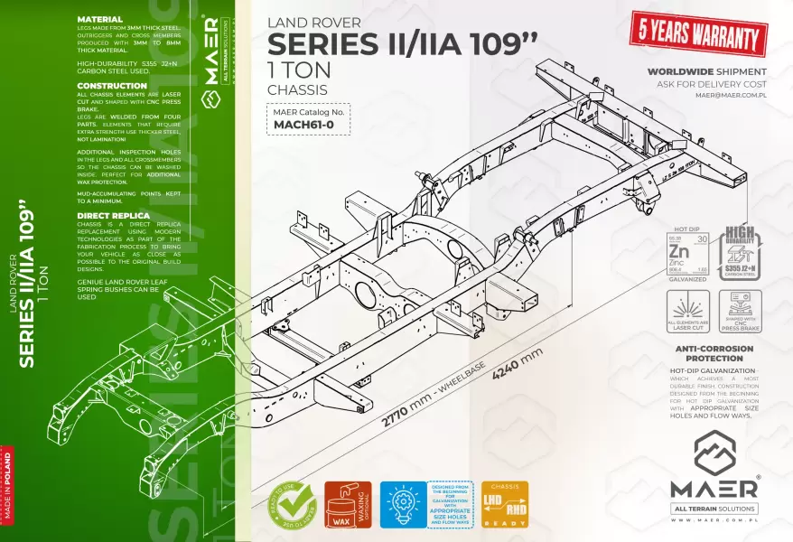 Land Rover SERIES II IIA 109 1 TON chassis