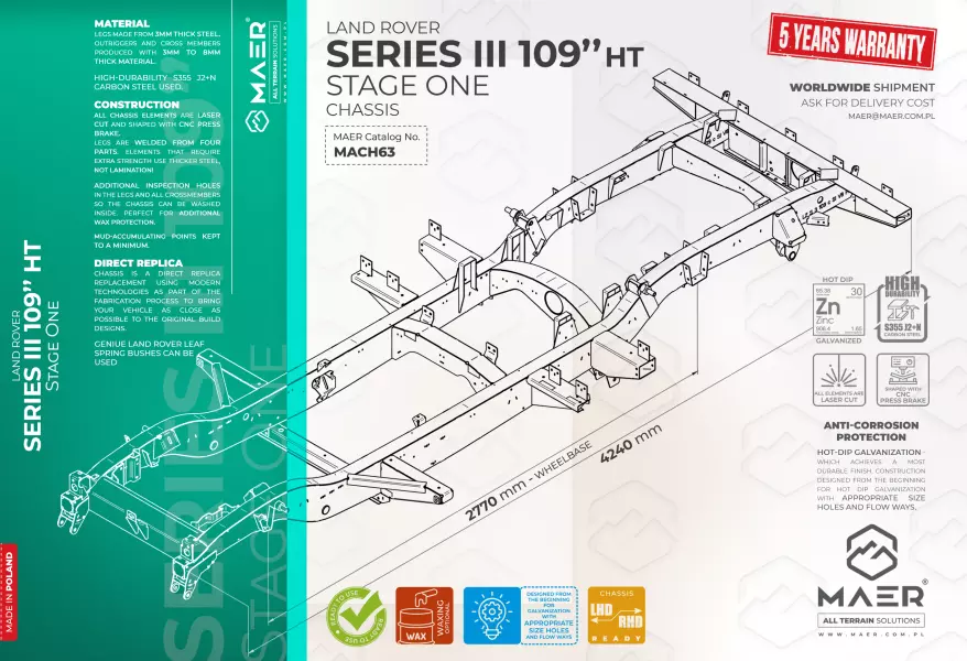 Land Rover SERIES III 109 HT Stage One chassis