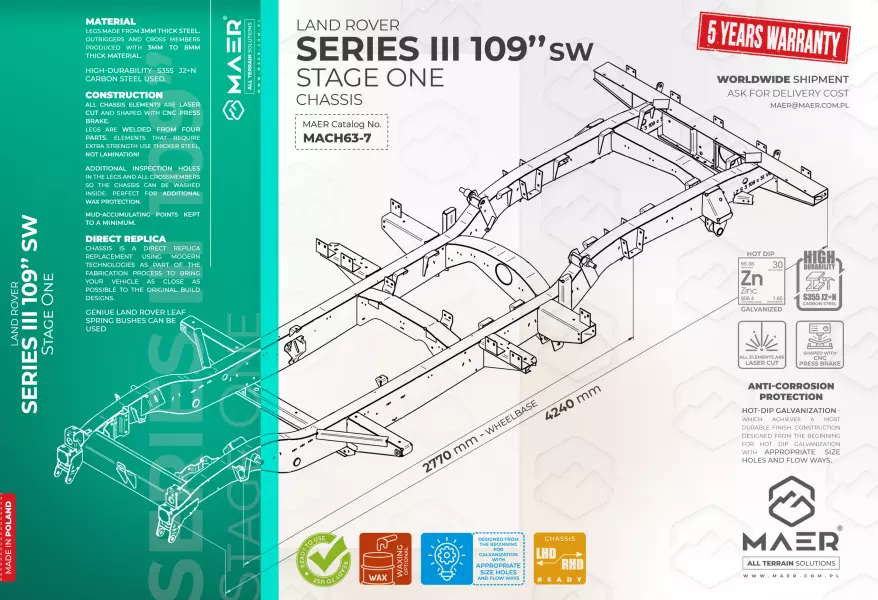 Land Rover SERIES III 109 SW Stage One chassis