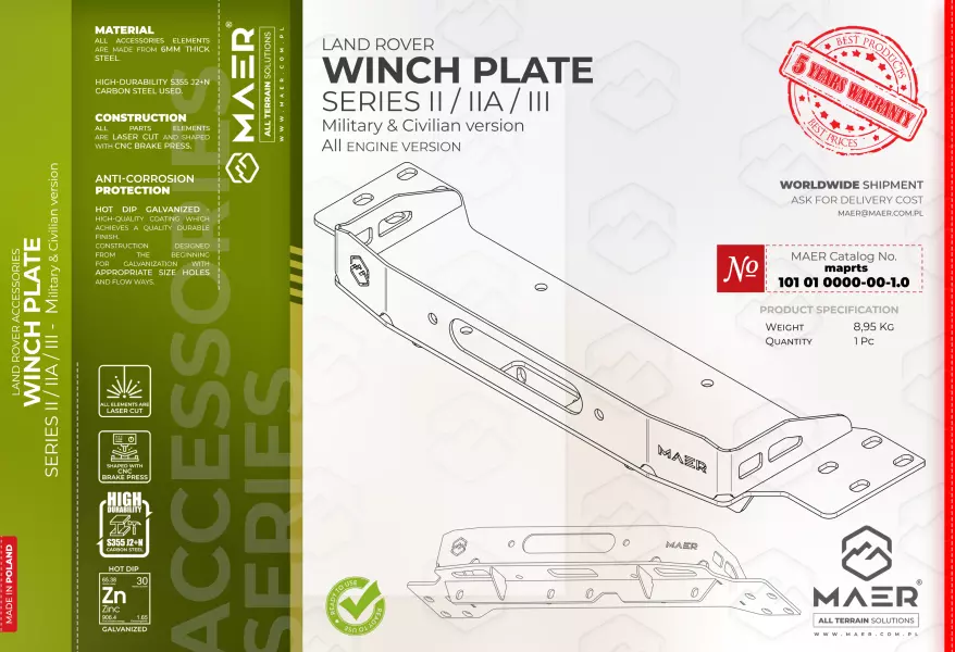 Land Rover Series  II / IIA / III WINCH PLATE