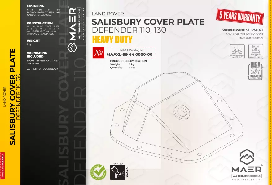 SALISBURY COVER PLATE for Defender 110, 130