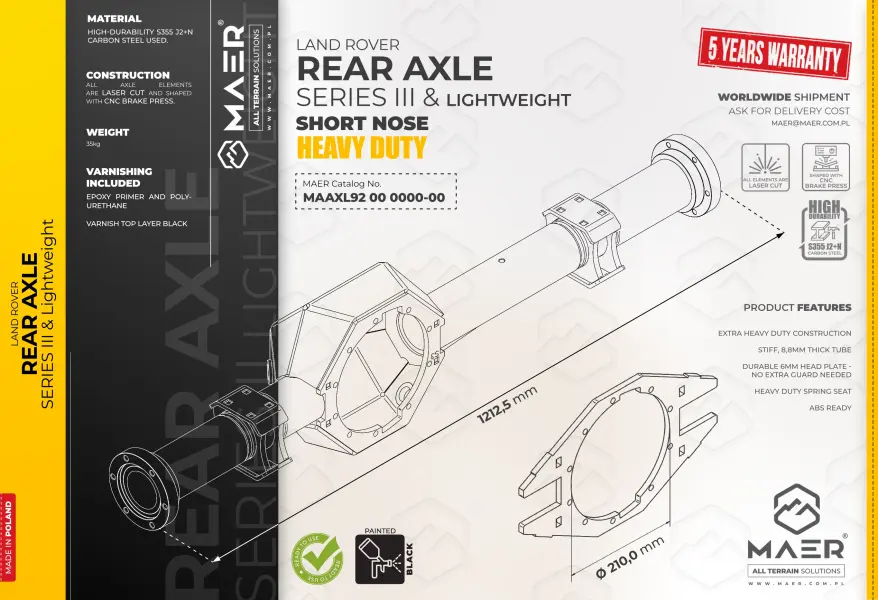 REAR AXLE for Series III & Lightweight