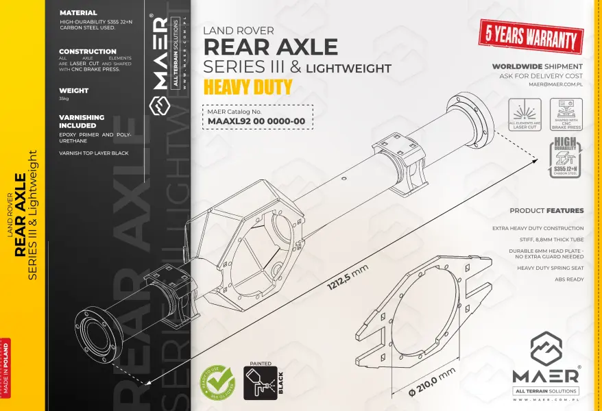 REAR AXLE for Series III & Lightweight