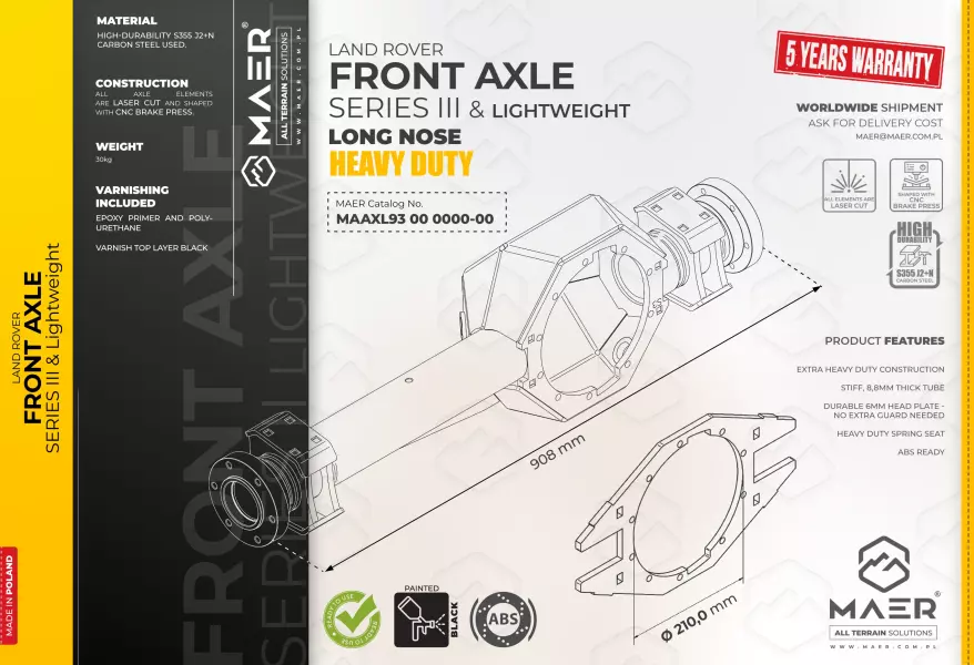 FRONT AXLE for Series III & Lightweight