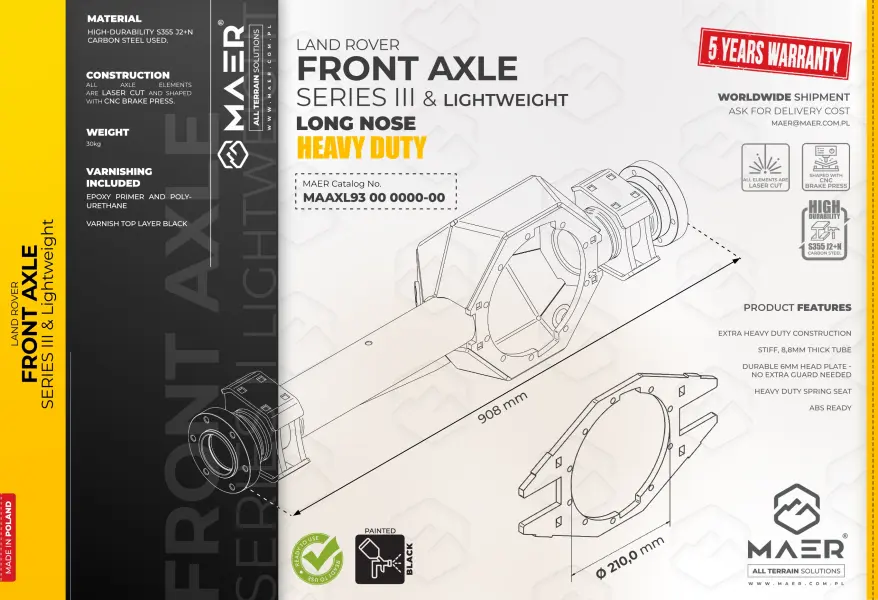 FRONT AXLE for Series III & Lightweight