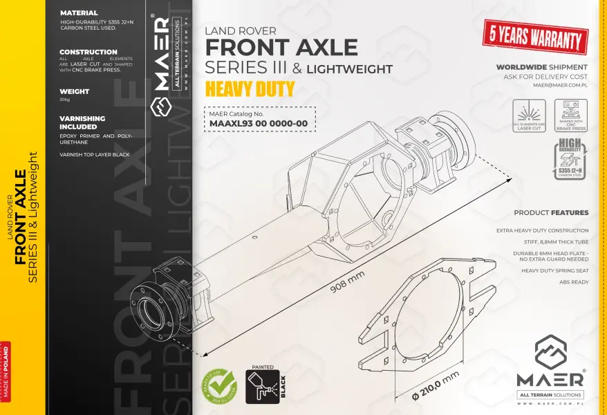 FRONT AXLE for Series III & Lightweight