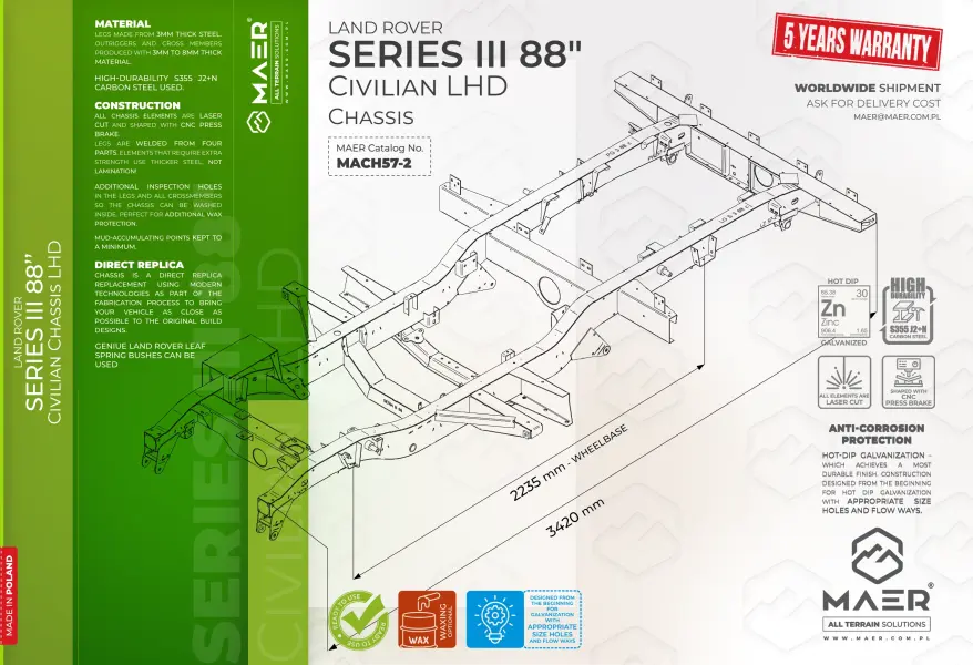 SERIES III 88 LHD civilian chassis