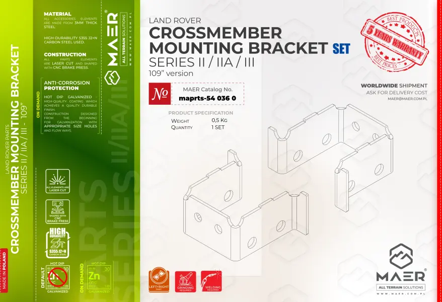 Series 109 CROSSMEMBER MOUNTING BRACKET set