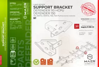 Land Rover DEFENDER 110 HCPU, 130 V8, 200 TDi, 300 TDi, Td5, Td4 Puma GALVANISED SUPPORT BRACKET set