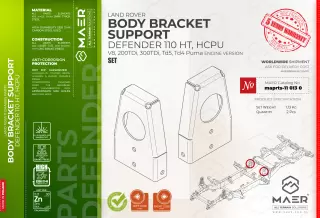 Land Rover DEFENDER 110 HT, 110 HCPU V8, 200 TDi, 300 TDi, Td5, Td4 Puma GALVANISED BODY BRACKET SUPPORT set