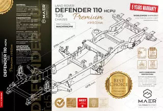 Land Rover DEFENDER 110 Td5 HCPU galvanised chassis PREMIUM