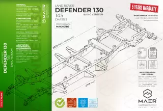 Land Rover DEFENDER 130 Td5 galvanised chassis BASIC