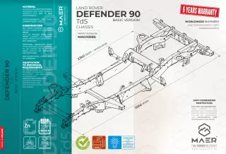 Land Rover DEFENDER 90 Td5 galvanised chassis BASIC