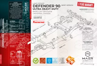 Land Rover DEFENDER 90 UNIVERSAL based on Td4 Puma galvanised chassis ULTRA HEAVY DUTY - BASIC