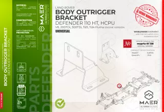 Land Rover DEFENDER 110 V8, 200TDi, 300TDi, Td5, Td4 Puma GALVANISED BODY OUTRIGGER BRACKET hard top