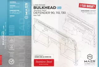Defender 90, 110, 130 - late Td5 LHD STAINLESS bulkhead 