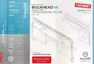 Defender 90, 110, 130 - early Td5 LHD STAINLESS bulkhead - BASIC