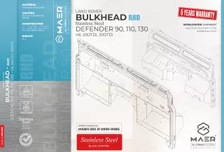 Defender 90, 110, 130 - V8, 200TDi, 300TDi RHD STAINLESS bulkhead BASIC