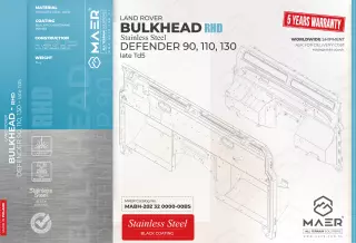 Defender 90, 110, 130 - late Td5 RHD STAINLESS bulkhead BASIC