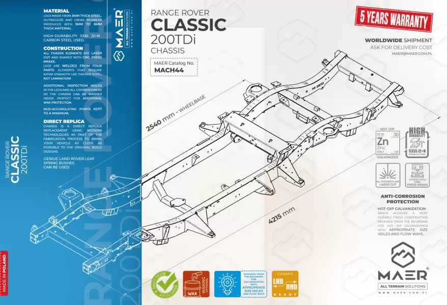 Range Rover Classic 200TDi galvanised chassis